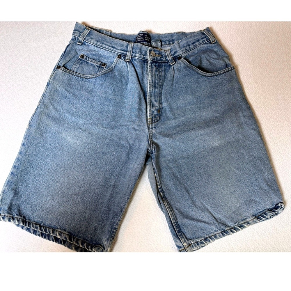 Vintage Old Navy Denim Jean Shorts Men's 34 Blue Distressed 90s Y2K Baggy